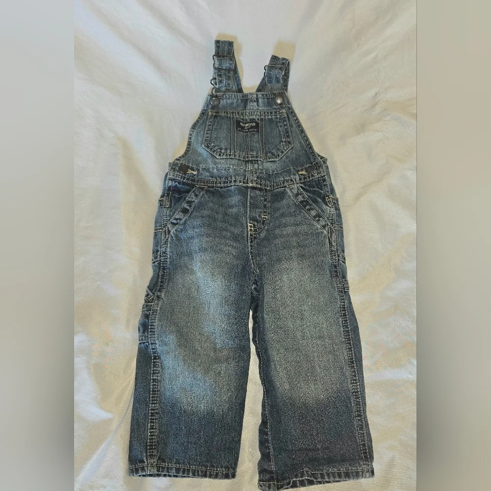 OshKosh B'gosh Blue Denim Overalls Kids Size 18 Months Boys Unisex